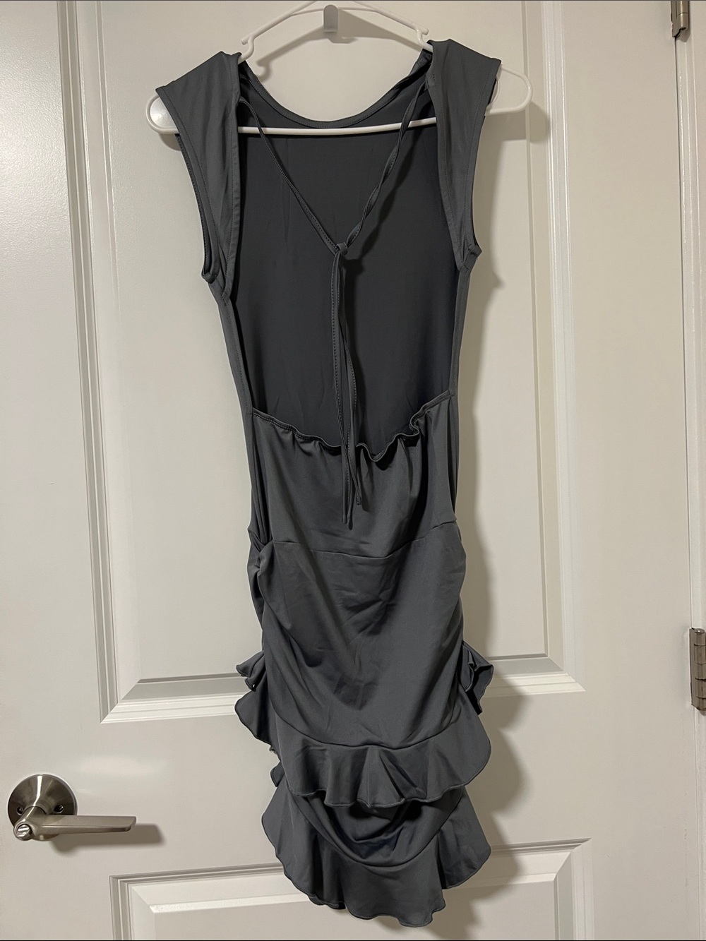 Commense Ruffled Gray Mini Dress - Picture 2 of 4